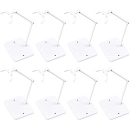 FINGERINSPIRE Action Figure Stand,8Pcs Assembly Action Figure Display Holder Base Doll Model Support Stand(White) for 6 inch Action Figures or Effects