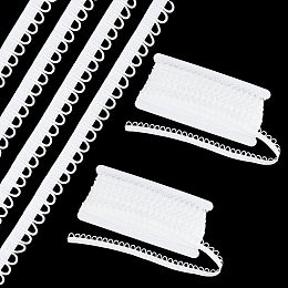 PandaHall Elite 11 Yards White Gimp Braid Trim with Elastic Button Loop Upholstery Trim Sewing Braid Trim Decorated Gimp Trim for Wedding Bridal Dress Costume DIY Crafts Jewelry Home Decor