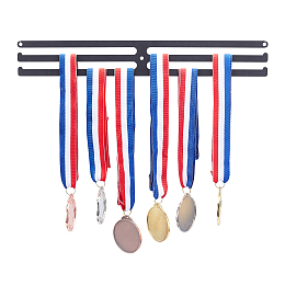 AHANDMAKER Fashion Rectangle Iron Medal Holder, Black Medals Display Hanger Rack Easy to Install, Medal Holder Frame for All Sports Medal, Running Medal, Race Medal Display Holder