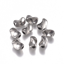 Honeyhandy 304 Stainless Steel Beads, Twist, Stainless Steel Color, 7x4.5mm, Hole: 2mm