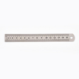 Honeyhandy Stainless Steel Ruler, 15/20/30cm Metric Rule Precision Double Sided Measuring Tool School & Educational Supplies, Stainless Steel Color, 174x19x0.5mm