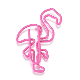 Honeyhandy Flamingo Shape Iron Paperclips, Cute Paper Clips, Funny Bookmark Marking Clips, Pink, 41x26x3mm