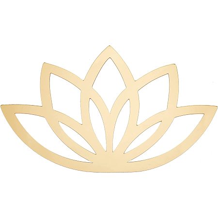 CREATCABIN 3D Lotus Mirror Wall Sticker Acrylic Flower Wall Decor Art Decals Self Adhesive Mural DIY Removable Eco-Friendly for Home Bedroom Living Room Bathroom Decoration Gift 11.8 x 7.08 Inch, Gold