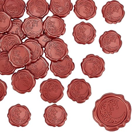 CRASPIRE Adhesive Wax Seal Stickers 25PCS Moon Stars Self- Adhesive Wax Seals Decorative Stamp Stickers Envelope Stickers Red for Decor Wedding Invitation Envelopes Craft Scrapbook Party Gift