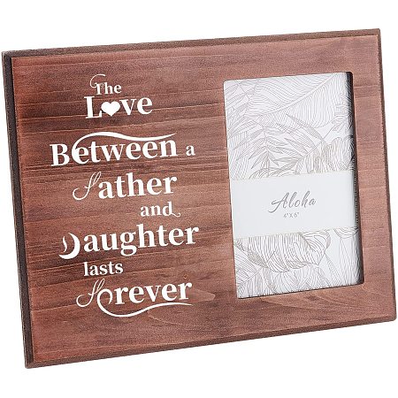 FINGERINSPIRE 10x8inches/25X20cm Picture Frame The Love Between Father and Daughter Lasts Forever Memorial Picture Frame Rectangle Photo Frame with Word for Father's Day, Graduation, Birthday Gift