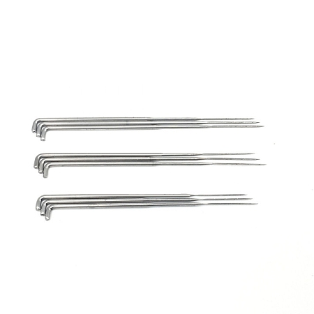 Honeyhandy Iron Punch Needles, Needle Felting Tool, Platinum, 91x6x2mm