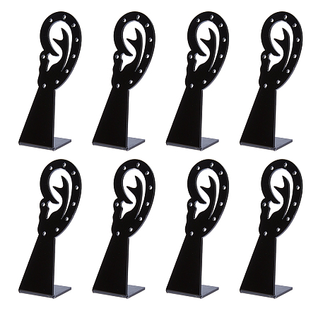 SUPERFINDINGS 8Pcs Ear Shaped Earring Display Stand Ear Clip Stud Earring Display Stand Acrylic Display Stand Tabletop Earring Stud Organizer Holder, for Earring Collection Jewelry Photography Props