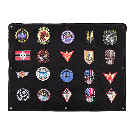 NBEADS Patchs Display Board, Tactical Badge Emblem Display Badge Patch Holder Military Morale Patch Holder Organizer with Iron Clasp for Button Badge Collections Display, Black