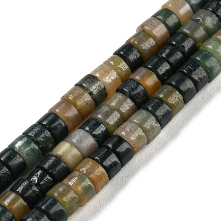 Natural Indian Agate Beads Strands, Heishi Beads, Flat Round/Disc, 4.5x2.5mm, Hole: 0.8mm, about 154pcs/Strand, 15.67 inch(39.8cm)