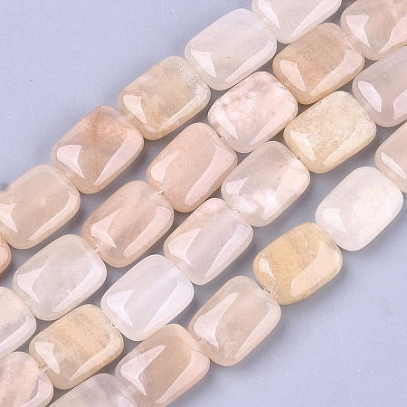 Honeyhandy Natural Pink Aventurine Beads Strands, Rectangle, 17.5~18.5x13~13.5x6~7mm, Hole: 1mm, about 22pcs/strand, 15.5 inch