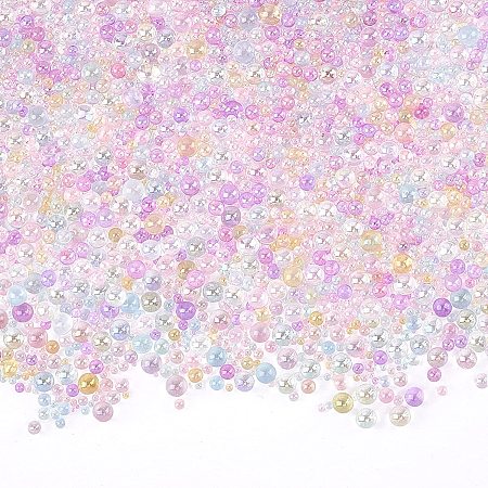 OLYCRAFT 225g 0.4~3mm Glass Bubble Beads Micro Caviar Beads Iridescent Water Droplets Bubble Beads Resin Inclusion fillers Tiny Glass Beads for Resin Crafting and Nail Arts Design