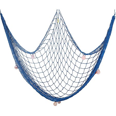 SUPERFINDINGS 1Pcs 39.37x78.74Inch Fish Net Wall Decoration with Seashells Natural Fish Net Party Decorations Fishing Net Decor for Party Home Living Room Bedroom