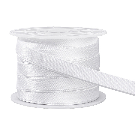 BENECREAT 13.5 Yard Satin Bias Tape 3/8 Inch Double Fold Satin Binding Bias Ribbon for Cheongsam Decoration, Clothing Seaming Piping, White