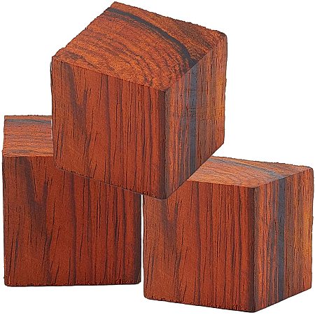 GORGECRAFT 3PCS Natural Wood Ring Blanks Stabilized Unfinished Ring Materials Wooden Cubes Timber Tones for Rings Jewelry Making Crafts 1.2x1.2x1.2 Inch(Yellow Heart)