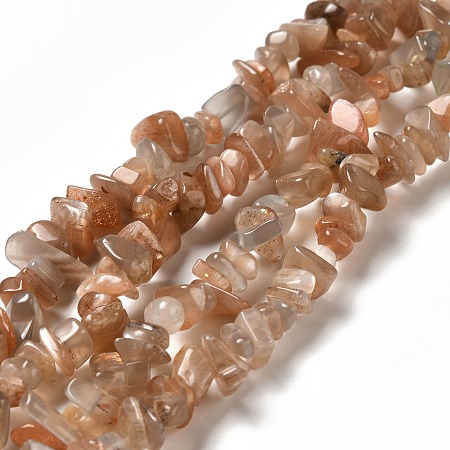 Honeyhandy Natural Sunstone Chip Beads Strands, 7~12x5.5~7mm, Hole: 0.7mm, 31.10 inch(79cm)