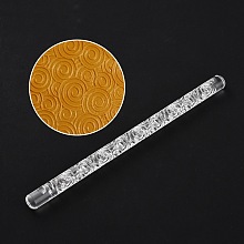 Honeyhandy Acrylic Clay Pattern Rollers, for Baking Embossed Cookies, Kitchen Tool, Clay Tool, Round Pattern, 16.5~16.7x0.95~1cm