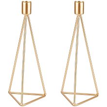 AHANDMAKER 2 Pcs Geometric Candle Holders Candlestick Holder, Modern Minimalist Decorative Candle Holder for Tapered Candles Home Table Wedding Dinning Party Centerpiece