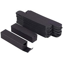 BENECREAT 80 Pack 3.5x0.8x0.8 Black Kraft Paper Lipstick Box Lip Balm Kraft Box for Birthday Festival Gift Packing