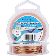 BENECREAT 28 Gauge Bare Copper Wire Solid Copper Wire for Jewelry Craft Making, 330-Feet/109-Yard