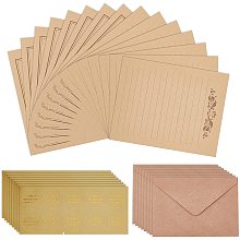 CRASPIRE 90pcs Paper and Envelopes Set 30pcs Retro Parchment Paper Letter Writing 30pcs Envelopes, 30pcs Self Adhesive Stickers for Wedding Invitations Letter Greeting Cards Party Christmas Birthday