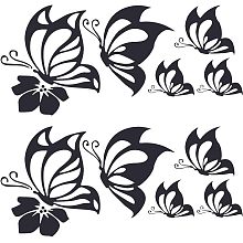 GORGECRAFT 4 Sheet Butterfly Car Decal Set Large Car Decals Butterflies Kissing Hibiscus Reflective Decals Vinyl Waterproof Sticker Women Car Stickers for Auto Truck SUV Wall Art Laptop, White