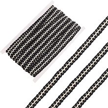 GORGECRAFT 10 Yards 1/2 Inch Cotton Braided Ribbon Gimp Braid Trim Metallic Silver Woven Fabric Decorative Webbing Packaging Gift Tape Handmade Supplies for Curtains Lampshade Sofa Sewing Crafting