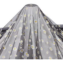 BENECREAT 4 Yard Flower Lace Fabric Daisy Polyamide Black Nylon Tulle Mesh Fabric 59inch Wide for Halloween Decor, Veils Dress, DIY Crafts Curtain Home Decor