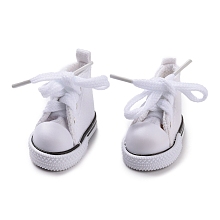 Honeyhandy Cloth Doll Canvas Shoes, Sneaker for BJD Dolls Accessories, White, 55x29x40.5mm