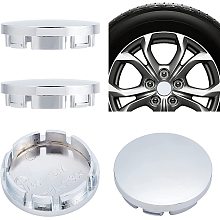 BENECREAT 4PCS 2.2Inch Wheel Center Caps, Sliver Car Exterior Accessories Replacement Wheel Hub Cap Protector for Truck Trailer Wheels Rim (Outer 2.2", Inner 2"), JD 5JA601 151A>PA-GF 30<5XL