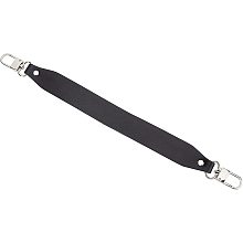 WADORN Wide Leather Purse Strap, 14.4 Inch Genuine Leather Shoulder Strap Cowhide Leather Handbag Handle Replacement Short Handles Strap with Swivel Clasps for Bucket Bag Handbag Tote Briefcase, Black