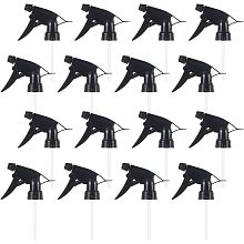 17 Pcs Spray Bottle Nozzle, Black Plastic Spray Bottle Nozzle Heavy Duty Spraying Bottle Replacement Part for Home Office Cleaning Household Supplies