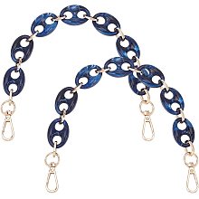 WADORN 2pcs Short Resin Bag Chain, 13.7 Inch Acrylic Purse Chain Strap Replacement Shoulder Strap Handbag Handles Strap Bag Decoration Chain Accessories for Clutch Wallet Satchel Tote Bags, Blue