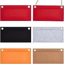 WADORN 5 Colors Felt Purse Organizer Insert, Rectangle Envelope Crossbody Conversion Kit with Eyelets Women Clutch Pouches Divider Insert Inner Bag in Bag Pouch Insert, 8.07x4.13 Inch