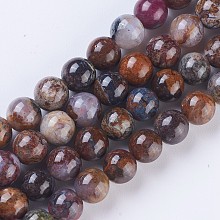 Honeyhandy Natural Pietersite Strands, Round, 8mm, Hole: 1mm, about 47~49pcs/strand, 15.6 inch(39.5cm)