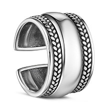 SHEGRACE Fantastic 925 Sterling Silver Finger Rings, Antique Silver, 18mm