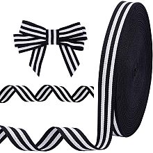 PandaHall Elite 20mm Striped Ribbon, 50 Yard Classic Grosgrain Fabric Ribbon Polyester Gift Wrap Striped Ribbon for Halloween Packing Bows Making Wreath Decoration