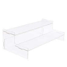 CHGCRAFT 2-Tier Acrylic Action Figure Display Risers, Model Toy Assembled Organizer Holders, for Minifigures, Toys, Collections Display, Clear, Finish Product: 32x16x10cm