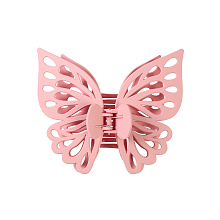 Honeyhandy Large Frosted Butterfly Hair Claw Clip, Plastic Hollow Butterfly Ponytail Hair Clip for Women, Pink, 120x130mm