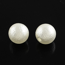 Honeyhandy ABS Plastic Imitation Pearl Round Beads, White, 8x7mm, Hole: 2mm, about 1900pcs/500g