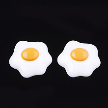 Honeyhandy Resin Decoden Cabochons, Fried Egg/Poached Egg, Creamy White, 23x26x7mm