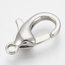 UNICRAFTALE 304 Stainless Steel Lobster Claw Clasps, Teardrop, Stainless Steel Color, 25x16x6mm, Hole: 3mm