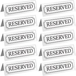 OLYCRAFT 10 Pcs Reserved Table Signs 6x2x1.8 inch Acrylic Table Top Reserved Sign Reservation Seat Signs Double-Sided Reserved Seat Signs for Wedding Birthday Party Restaurants Meeting - Silver