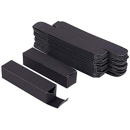 BENECREAT 80 Pack 3.5x0.8x0.8 Black Kraft Paper Lipstick Box Lip Balm Kraft Box for Birthday Festival Gift Packing