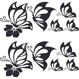 GORGECRAFT 4 Sheet Butterfly Car Decal Set Large Car Decals Butterflies Kissing Hibiscus Reflective Decals Vinyl Waterproof Sticker Women Car Stickers for Auto Truck SUV Wall Art Laptop, White