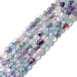 Honeyhandy Natural Fluorite Beads Strands, Heart, 10.5x10x5.5mm, Hole: 1mm, about 40pcs/strand, 15.16''(38.5cm)