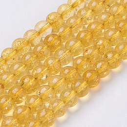 ARRICRAFT Synthetic Citrine Beads Strands, Round, Dyed & Heated, 6mm, Hole: 0.8mm, about 67pcs/strand, 15.5 inches