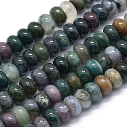 Honeyhandy Natural Indian Agate Beads Strands, Rondelle, 8x5mm, Hole: 1mm, about 74pcs/strand, 15.15 inch(38.5cm)