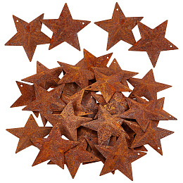 GORGECRAFT 30PCS 1.5" Rusty Metal Barn Star Vintage Antique Primitives Country Decor Tin Steel Stars with Holes Rustic Ornament Original Retro Accents for Patriotic 4th of July Home Farmhouse Holiday…