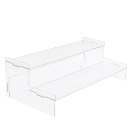 CHGCRAFT 2-Tier Acrylic Action Figure Display Risers, Model Toy Assembled Organizer Holders, for Minifigures, Toys, Collections Display, Clear, Finish Product: 32x16x10cm
