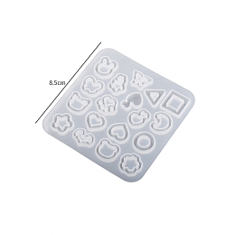 Honeyhandy Quicksand Molds, Silicone Shaker Molds, for DIY Resin Dangle Earrings, Mixed Patterns, 85x85x4mm